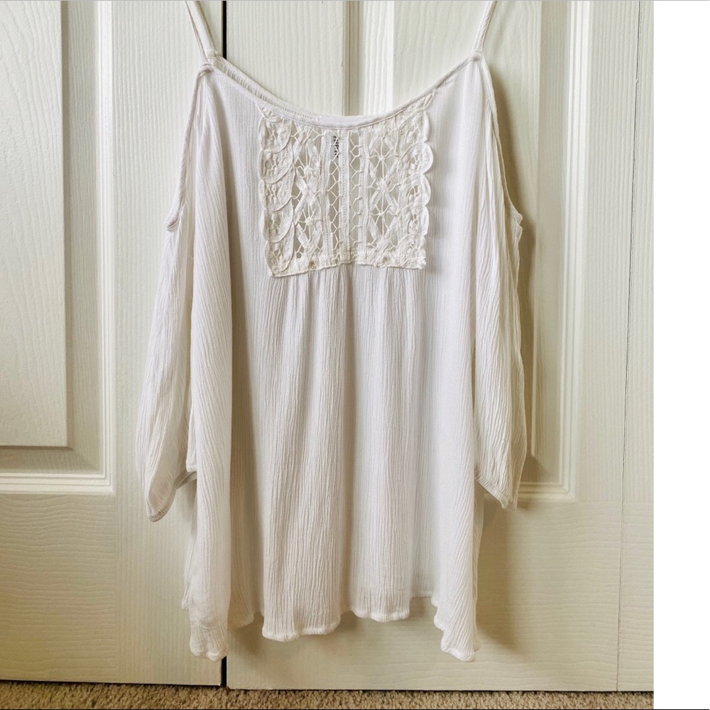 Cold-Shoulder Flowy Top. Never Worn.
